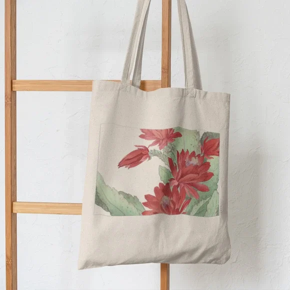 Japanese Red Phyiiocactus Flowers Tote - Picture 5 of 5